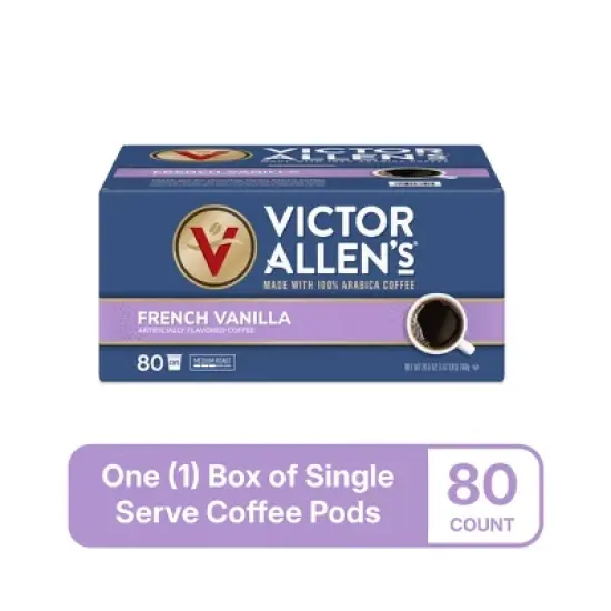 Victor Allen's Coffee French Vanilla Flavored, Medium Roast, 80 Count, Single Serve Coffee Pods for Keurig K-Cup Brewers image {2}