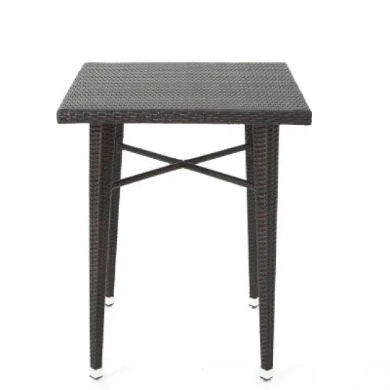 GDFStudio Domina Outdoor Wicker Square Bar Table, Multibrown image {6}