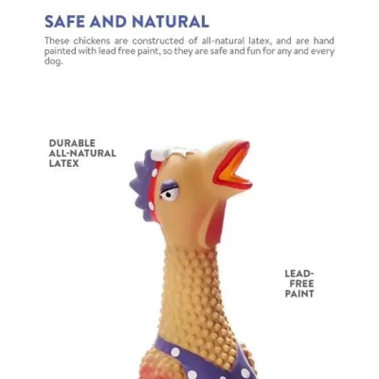 Charming Pet Henrietta Rubber Chicken Dog Toy - L image {3}