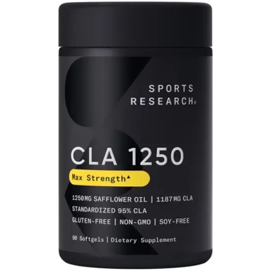 Sports Research CLA - 1250mg with Active Conjugated Linoleic Acid for Men and Women | Non-GMO, Soy & Gluten Free - 95% (90 Softgels) image {5}
