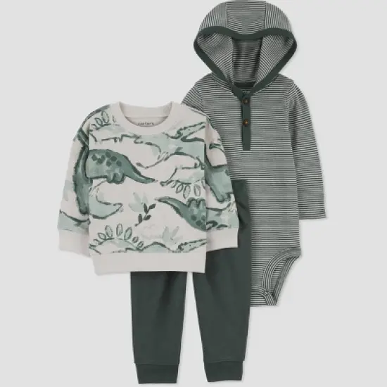 Carter's Just One You&reg; Baby Boys' Striped Top & Bottom Set - Green image {3}