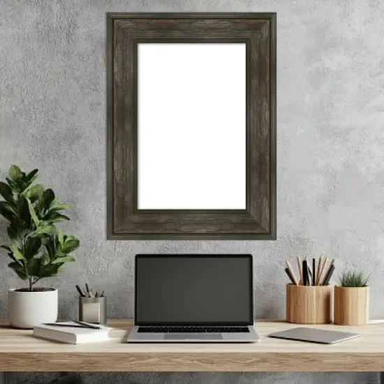 Amanti Art Rail Rustic Char Framed Dry Erase Magnetic Board image {6}