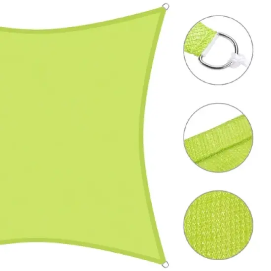 Yescom 12x12 Ft 97% UV Block Square Sun Shade Sail HDPE Canopy Patio Garden Pool Yard Green image {3}