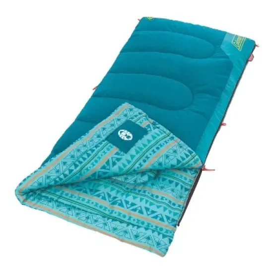 Coleman 50 Degree Youth Sleeping Bag - Turquoise image {2}