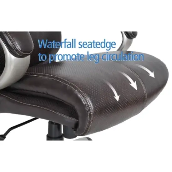 AIR Health & Wellness Big & Tall Executive Chair Brown Leather - Serta image {14}