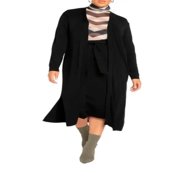 ELOQUII Women&rsquo;s Plus Size Tie Waist Midi Skirt image {4}