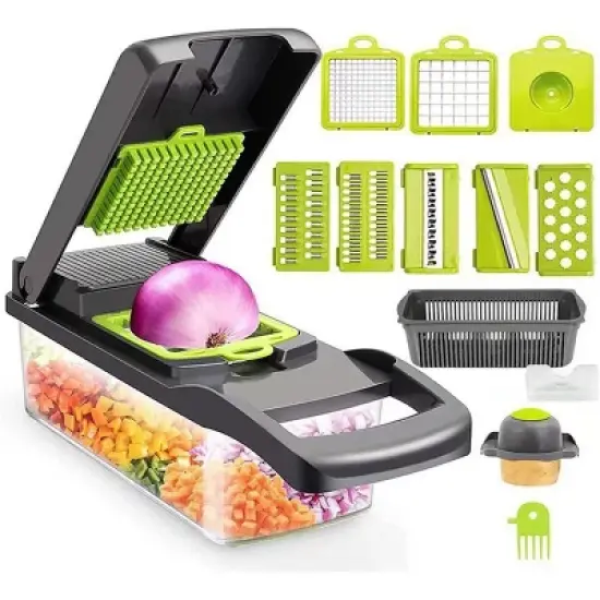 14-Piece Rectangular Vegetable Cutter-Durable & Efficient Multi-Functional Kitchen Slicer, Ideal for Cooking&Meal Prep image {5}