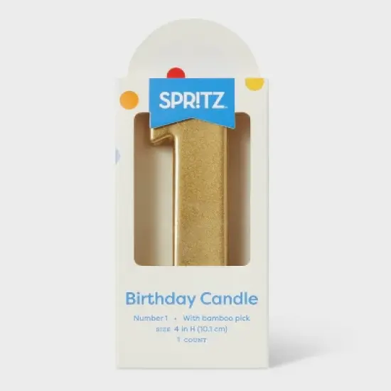 Number 1 Gold Candle - Spritz&trade; image {2}