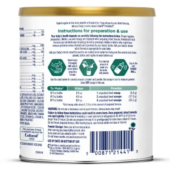 Enfamil Plant-Based Soy Powder Infant Formula - 12.9oz image {7}