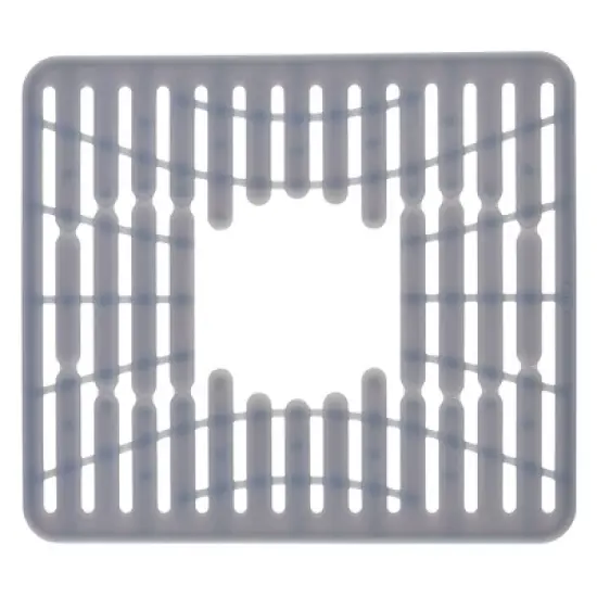 OXO 11.3" x 12.8" Silicone Sink Mat Gray: Kitchen Sink Protector & Dish Drying Mat, Machine Washable image {1}