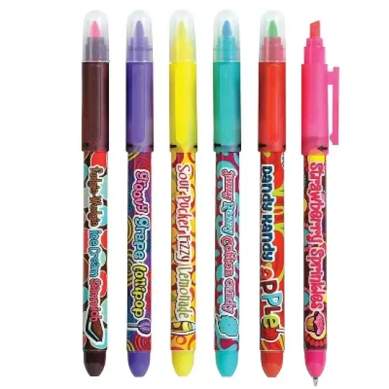 Study Buddy Scented Pen & Highlighter (6 Pack) - Fun Scents & Matching Colors, Black Ink (Approx. 5.5 Inch) image {3}