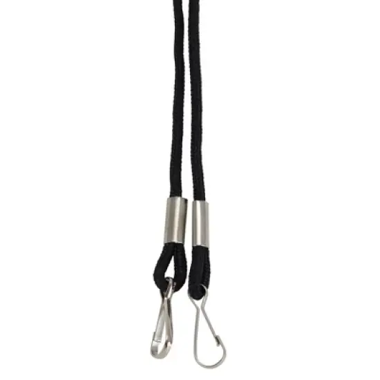 SICURIX Lanyard, Rope Style, 2 J Hooks, Black, Pack of 24 image {4}