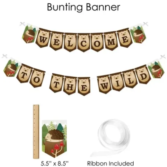 Big Dot of Happiness Forest Hedgehogs - Woodland Birthday Party or Baby Shower Supplies - Banner Decoration Kit - Fundle Bundle image {2}