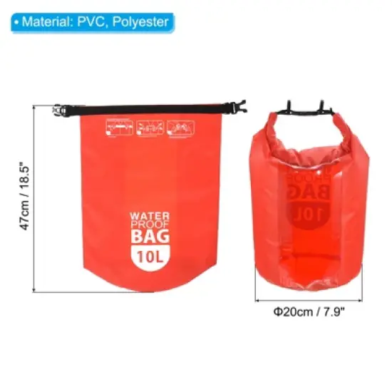 Unique Bargains Boating Kayaking Rafting Clear Window Floating Waterproof Dry Bag 10L image {1}