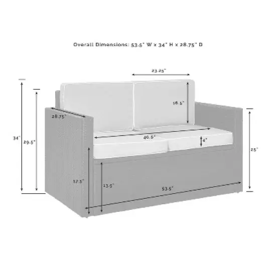 Palm Harbor Outdoor Wicker Loveseat - Sand/Brown - Crosley image {4}