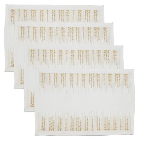 Saro Lifestyle Festive Embroidered Dots Placemat (Set of 4) image {2}