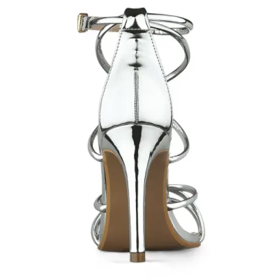 Allegra K Women's Open Toe Strappy Straps Stiletto Heel image {3}