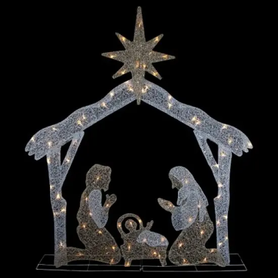 Northlight LED Lighted Holy Family Nativity Scene Outdoor Christmas Decoration - 44" - Warm White image {2}