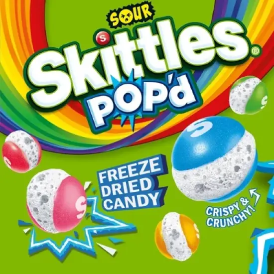 SKITTLES POP'd&nbsp;Sour Freeze Dried Candy Resealable Candy Bag - 5.5oz image {3}