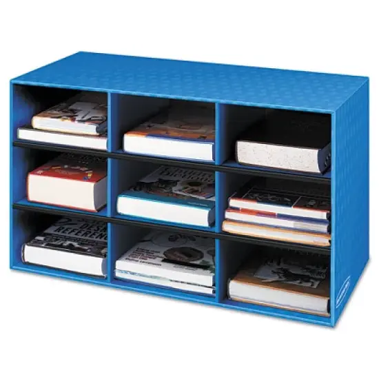 Bankers Box Classroom Literature Sorter, 9 Compartments, Blue, 28.25" x 13" x 16" image {5}