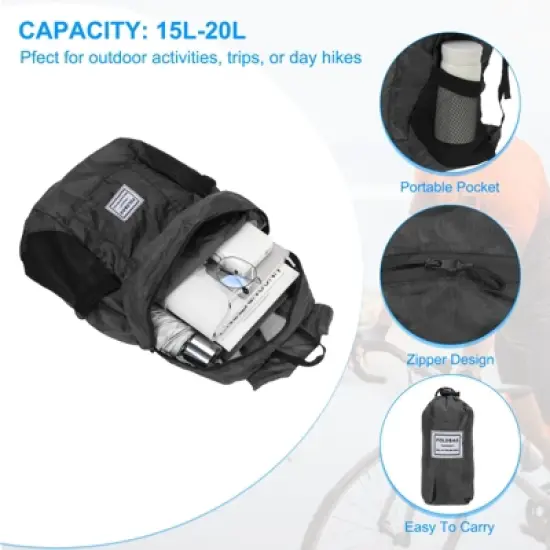 Unique Bargains Durable Polyester Material Water-Resistant Lightweight Portable Backpack image {2}