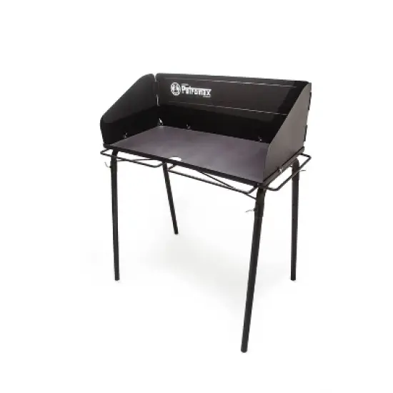 Petromax Outdoor Cooking Table for Dutch Ovens, Steel Camping Cookware Stand with Windbreak and Hooks, Holds Up to 220 Pounds, 17.7" x 35.4" image {4}