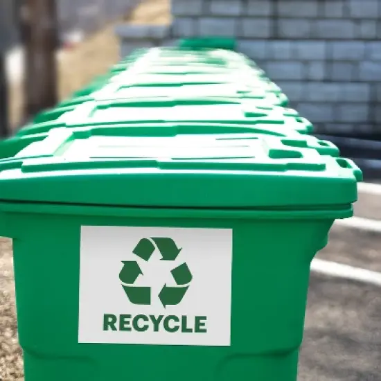 Avery Recycle Stickers, Green Recycle Signs for Bins, Containers, Trash Cans and Walls, Waterproof, UV Resistant, Preprinted, 8-1/2" x 11", 2 Total image {3}