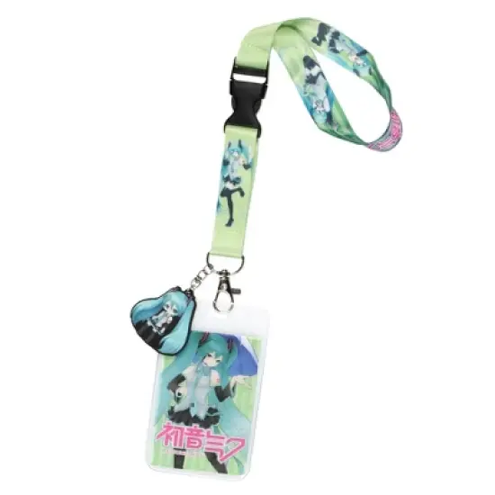 Hatsune Miku ID Lanyard Badge Holder with Rubber Chibi Hatsune Miku Charm image {3}