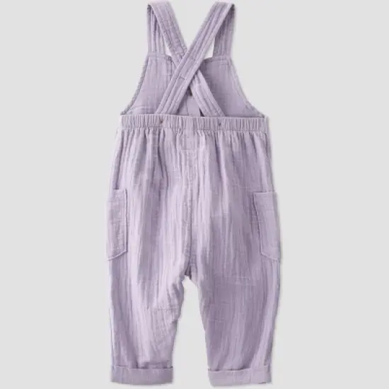 little Planet By Carter's Baby Rain Gauze Overalls - Lilac Purple image {1}