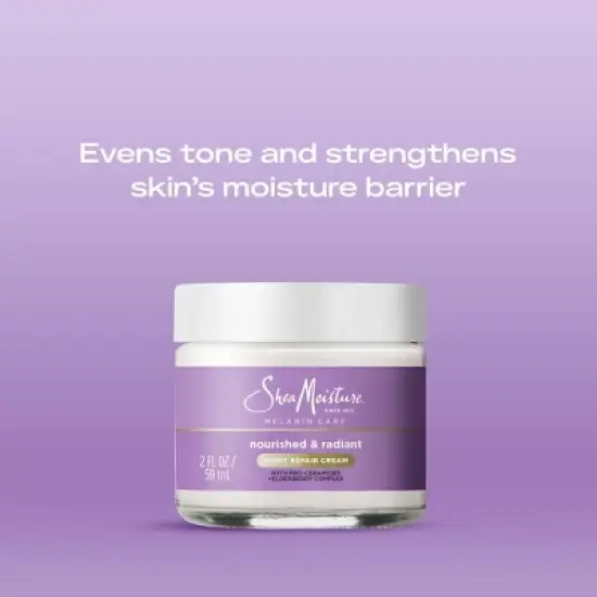 SheaMoisture Melanin Care Nourished & Radiant Night Repair Cream with Elderberry Complex & Pro-Ceramides - 2 fl oz image {2}