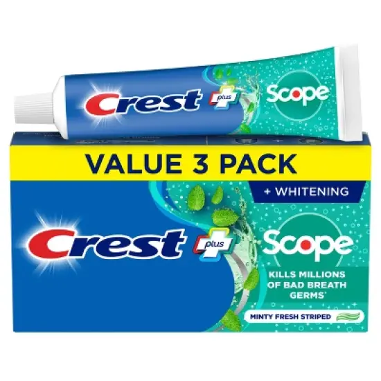 Crest + Scope Complete Whitening Toothpaste Minty Fresh - 5.4oz/3pk image {7}