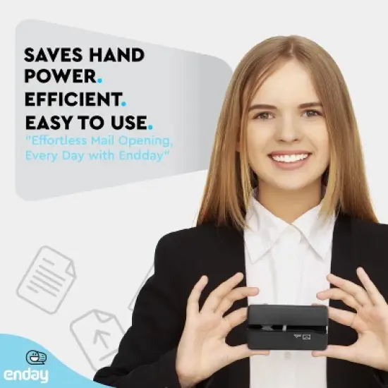 Electric Letter Envelope  Opener, Battery Operated - Letter Opener Envelope Slitter Portable & Safe Blade Design Mail Opener - Enday image {5}