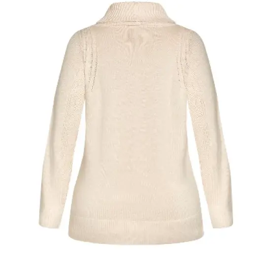 Women's Plus Size Rosie Cable Knit Sweater - cream | AVENUE image {5}