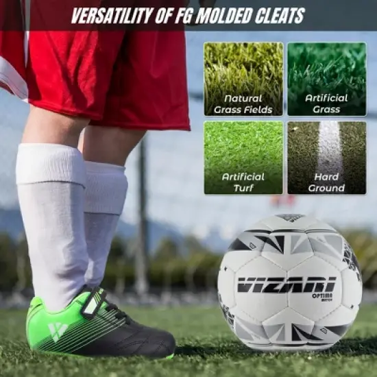 Vizari Loma Firm Ground Soccer Cleats with Hook & Loop Closure for Kids | Ideal for Boys & Girls image {5}