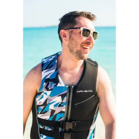 Airhead Men's Camo Cool Kwik Dry Neolite Flex Life Jacket Vest - Blue image {6}