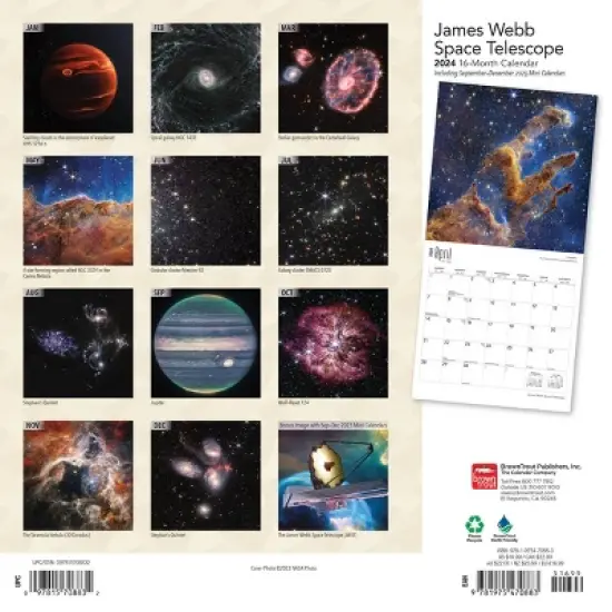 Browntrout 2024 Wall Calendar 12"x12" James Webb Space Telescope image {1}