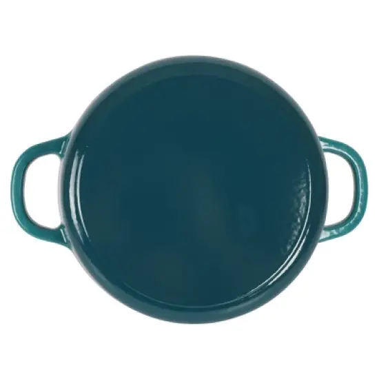 Crock-Pot 6qt Artisan Round Dutch Oven Teal Ombre: Enamel Surface, Oven-Safe, Gas & Electric Compatible, 14" Diameter image {4}