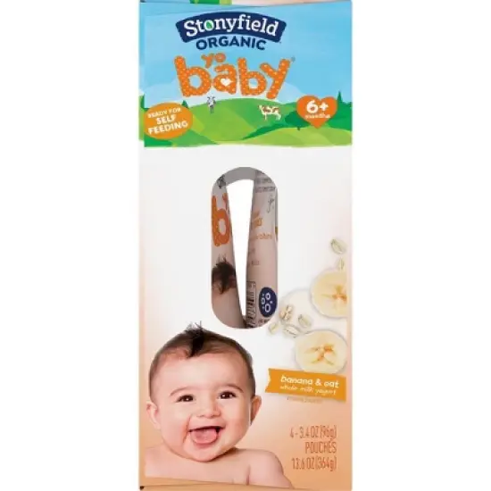 Stonyfield Organic YoBaby Whole Milk Yogurt - 4ct/3.4oz Pouches image {7}