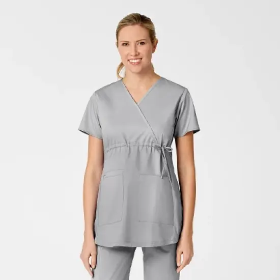 Wink Maternity Mock Wrap Scrub Top image {17}