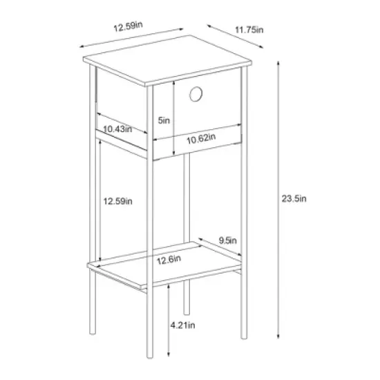 Fabric Bin Dorm Side Table Black Frame - Room Essentials&trade; image {5}