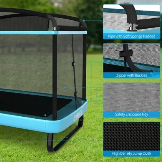 Costway 6FT Kids Recreational Trampoline W/Swing Safety Enclosure Indoor/Outdoor image {6}