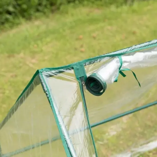 Gardenised Green Outdoor Waterproof Portable Plant Greenhouse with 2 Clear Zippered Windows image {5}