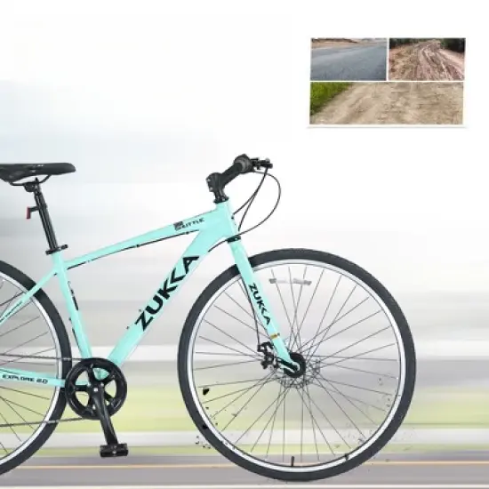 DSVIMOY Bicycles, 27.5 Inch Road Bike for Women and Men, 7 Speed Road Bike, Green, 64.57"*25.19"*37.79" image {3}