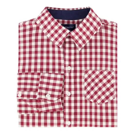 Andy & Evan Toddler Red Gingham Button Down Shirt, Size 5Y image {3}