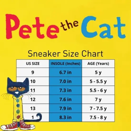 Pete the Cat Girls Hook and Loop Fashion Sneakers. (Little Kids) image {5}