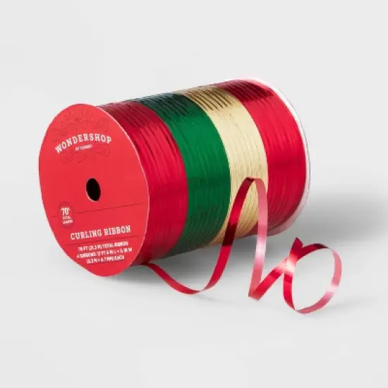 4 End Curl Christmas Ribbon 70' - Wondershop&trade; image {3}