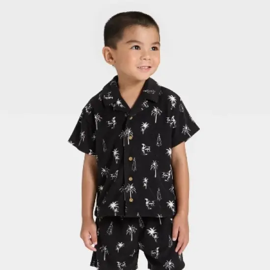 Grayson Mini Toddler Boys' Button Down Short Sleeve Shirt and Shorts Set image {2}