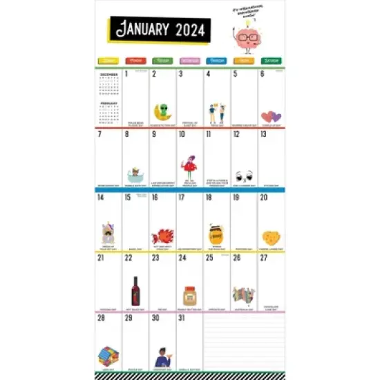 TF Publishing 2024 Wall Calendar 12"x12" Every Day's A Holiday image {1}