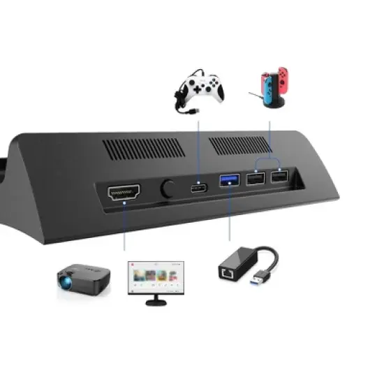 INSTEN TV Adapter Charging Dock Compatible with Nintendo Switch and OLED Model, Black image {4}