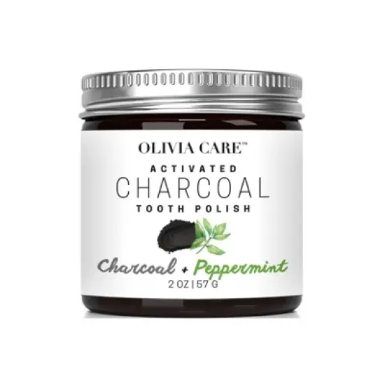 Olivia Care Activated Charcoal Tooth Polish Whitening Powder - Peppermint - 2oz image {3}